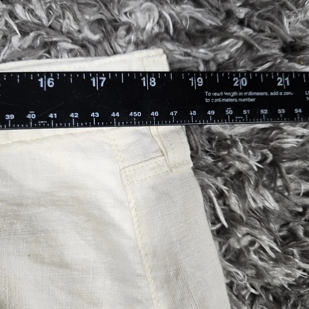 Citizens of Humanity Mens 34 Linen Wide Leg Pants Cream Drawstring 2144-1761 USA